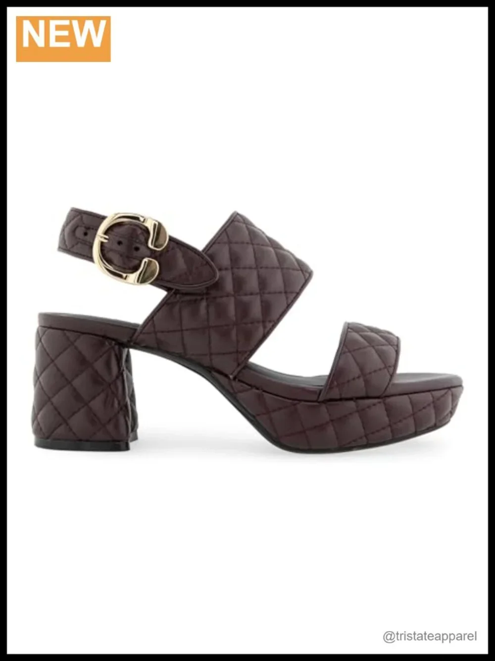Quilted Leather Platform Ankle Strap Heels for Evening & Formal
